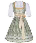 Dirndl Set Damen Oktoberfest Trachtenkleid mit Bluse Schürze 3-teilig