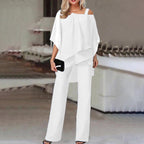 Off-Shoulder Two-Piece Set | Perfect for Evening Occasions - White