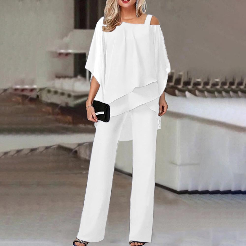 Off-Shoulder Two-Piece Set | Perfect for Evening Occasions - White