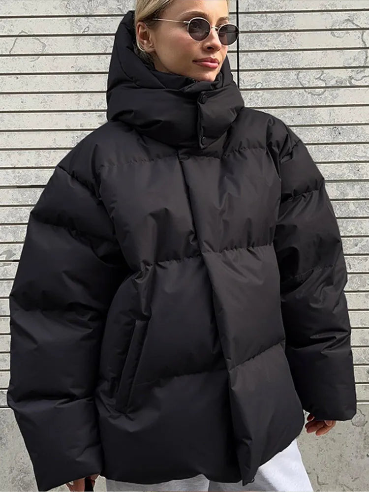 Warm Insulated Puffy Winter Jacket for Women | Perfect for Cold Months - Black