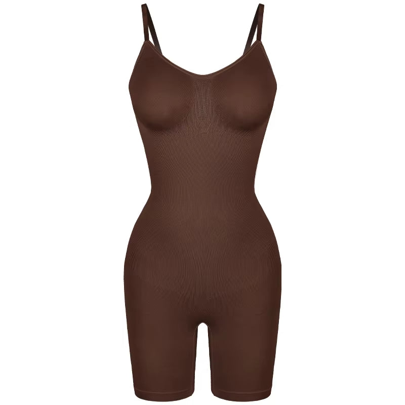Nahtloser formender Bodysuit mit verstellbaren Trägern