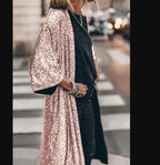 Long Evening Coat with Waist Belt and Pockets | Perfect for Autumn - Pink