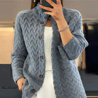 Elegant Knit Cardigan, Warm Companion for Autumn & Winter - Gray