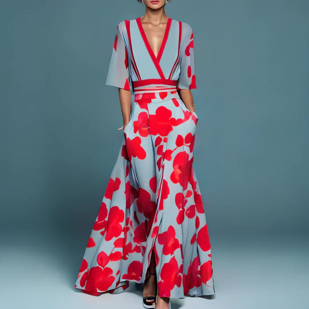 Relaxed-Fit Women's Autumn Maxi Dress with Lightweight, Breathable Fabric and Casual Design - Red
