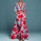 Relaxed-Fit Women's Autumn Maxi Dress with Lightweight, Breathable Fabric and Casual Design - Red