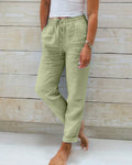 Elastic Autumn Casual Pants with Stretch Waistband - Breathable Pants for Outdoor & Vacation - Green