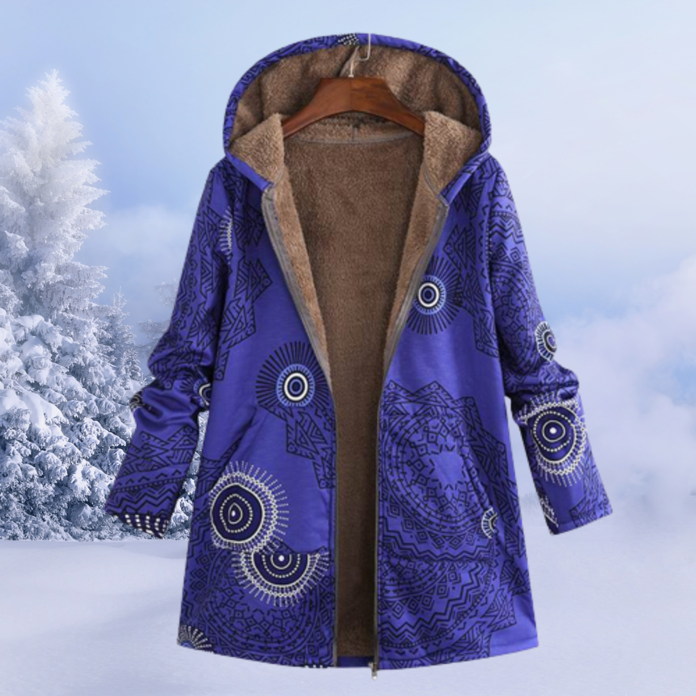 Long Quilted Puffer Winter Jacket with Hood | Perfect for Cold Winter Days - Blue