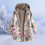 Long Quilted Puffer Winter Jacket with Hood | Perfect for Cold Winter Days - Rose Red
