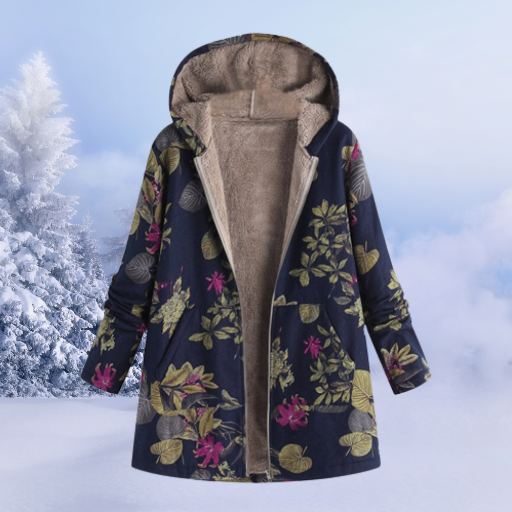 Long Quilted Puffer Winter Jacket with Hood | Perfect for Cold Winter Days - Navy