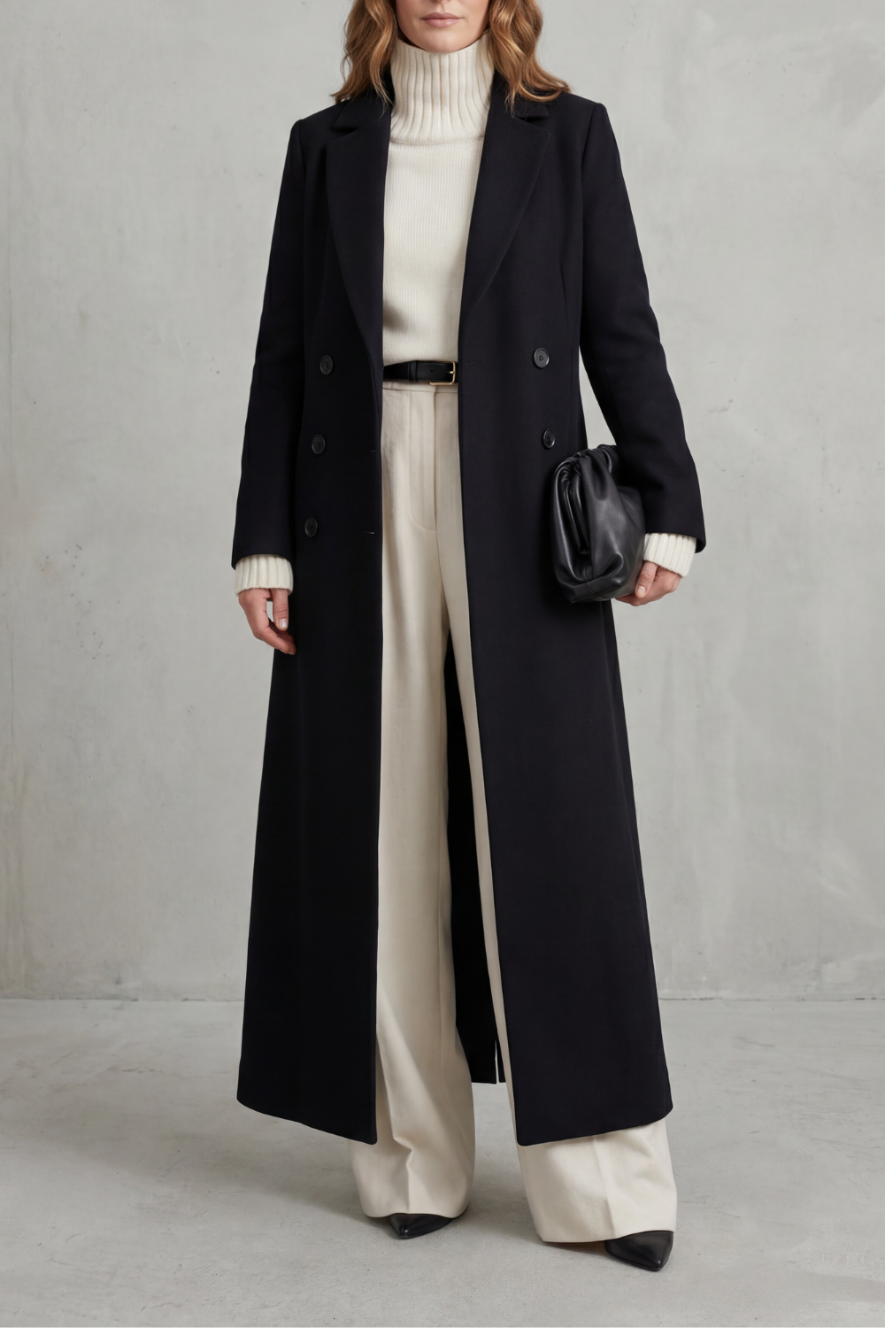 Doppelreihiger Maxi-Mantel für Damen