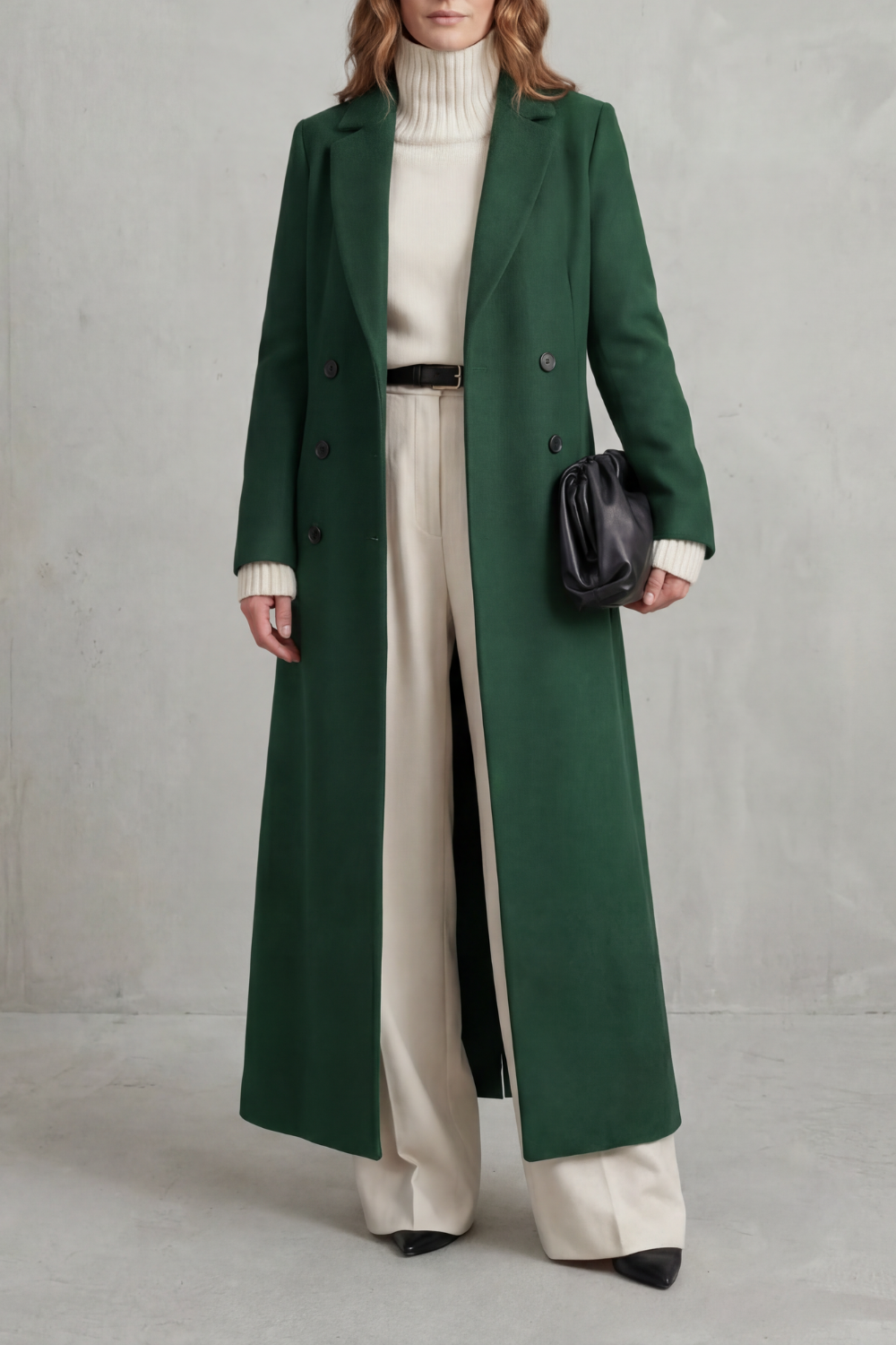 Doppelreihiger Maxi-Mantel für Damen