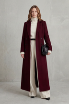 Doppelreihiger Maxi-Mantel für Damen