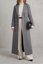 Doppelreihiger Maxi-Mantel für Damen