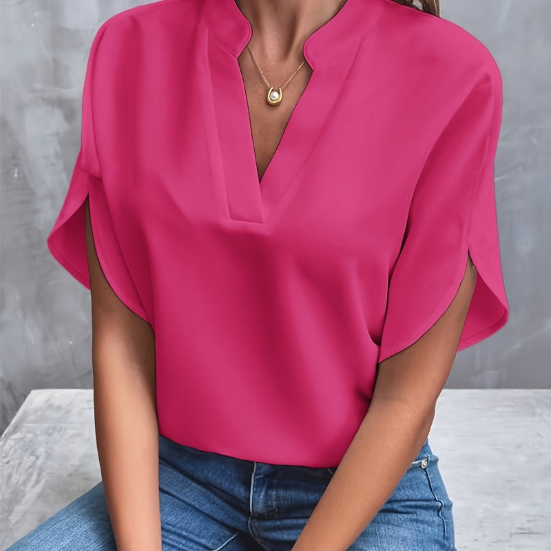 Adella - Elegant Lightweight Autumn Blouse - Pink