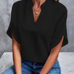 Adella - Elegant Lightweight Autumn Blouse - Black