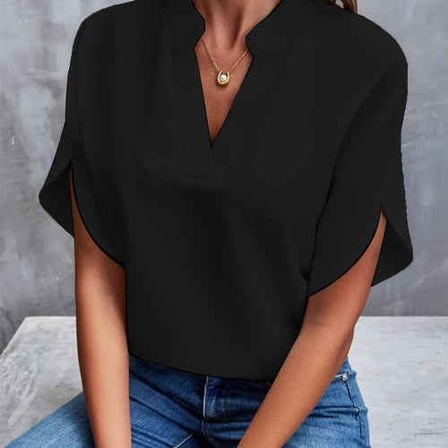 Adella - Elegant Lightweight Autumn Blouse - Black