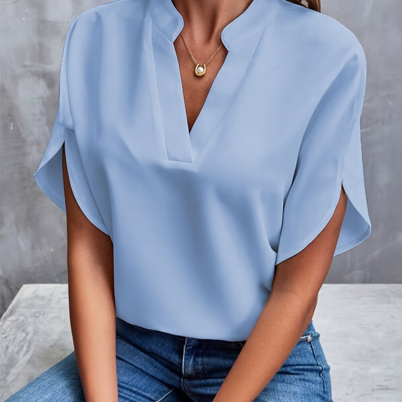 Adella - Elegant Lightweight Autumn Blouse - Blue