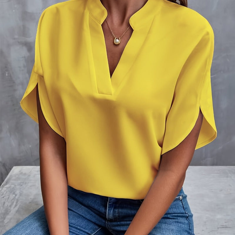 Adella - Elegant Lightweight Autumn Blouse - Yellow