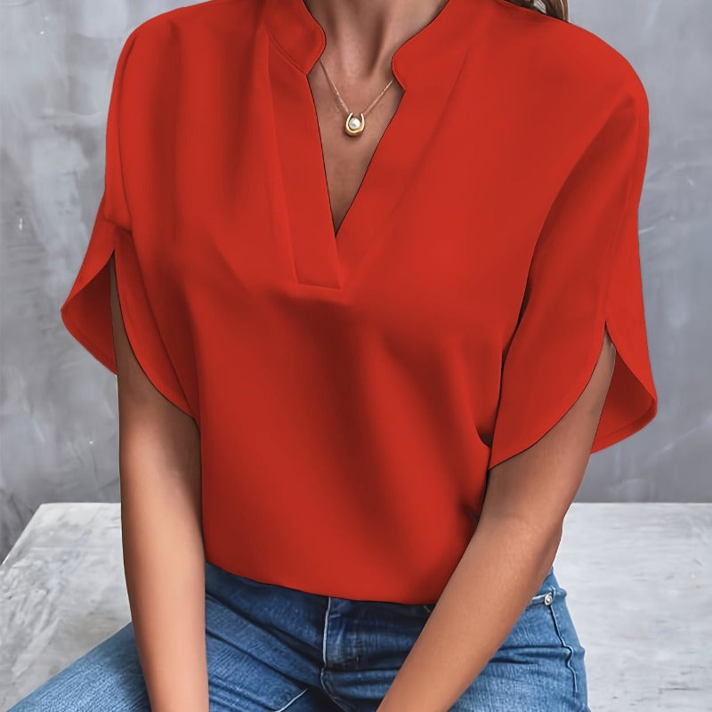 Adella - Elegant Lightweight Autumn Blouse - Red