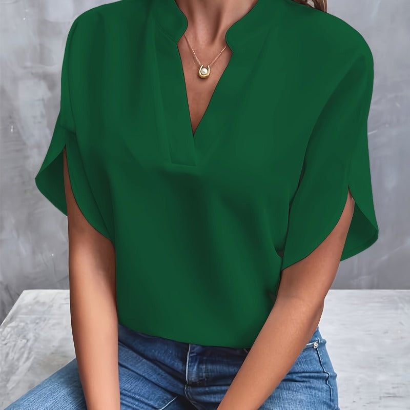 Adella - Elegant Lightweight Autumn Blouse - Green