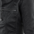 Elegante Damen-Lederjacke mit Kapuze – Modern & Stylisch