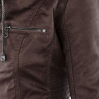 Elegante Damen-Lederjacke mit Kapuze – Modern & Stylisch