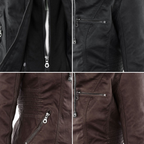 Elegante Damen-Lederjacke mit Kapuze – Modern & Stylisch
