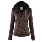 Elegante Damen-Lederjacke mit Kapuze – Modern & Stylisch