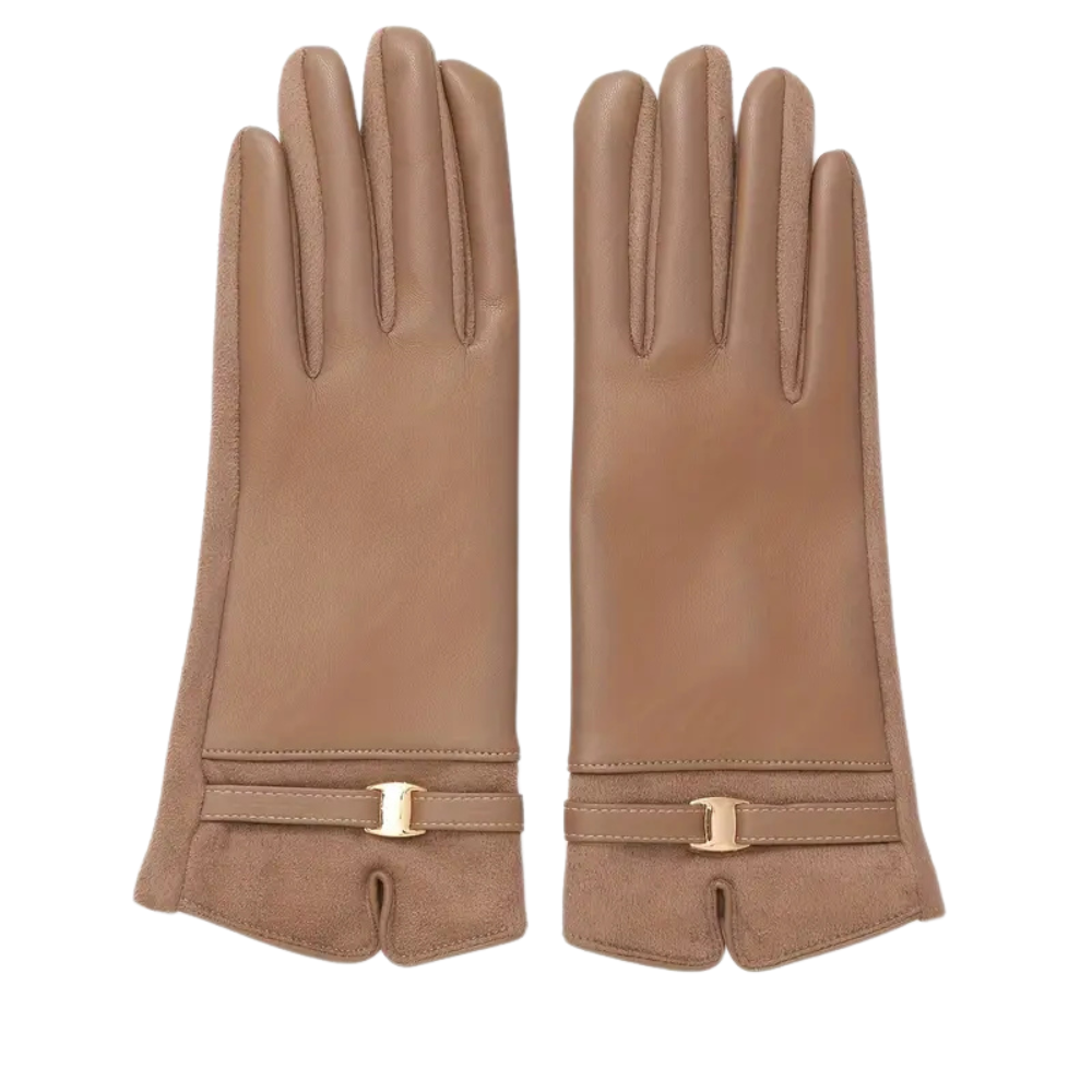 Damen-Winter-Lederhandschuhe