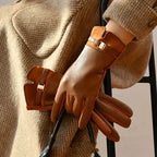 Damen-Winter-Lederhandschuhe