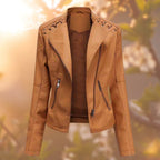 Schmal geschnittene Motorrad-Lederjacke für Damen – schlank & stilvoll
