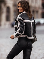 Damen edgy Jacke mit geometrischen Nähten