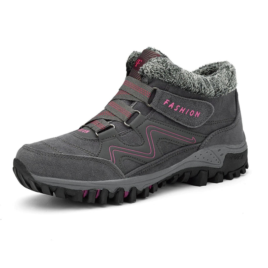 Women's Winter Boots with Warm Lining & Non-Slip Sole | Perfect for Cold Winter Days - Gray Pink