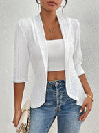 Four Seasons Mode Casual Pendeln Aushöhlen Einfarbig Offene Vorderseite Jacke Oberbekleidung