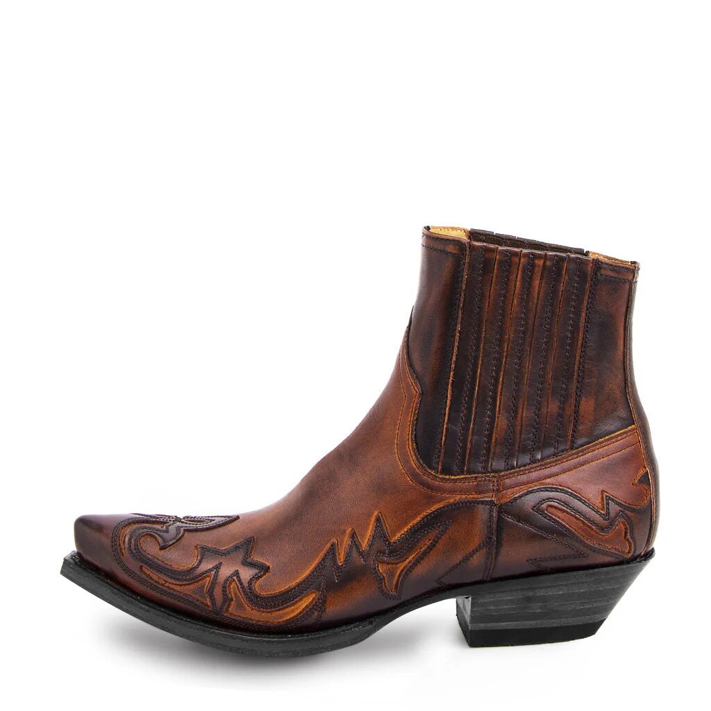Western Cowboy Boots with Embroidery & Durable Rubber Sole | Perfect for Autumn - Brown