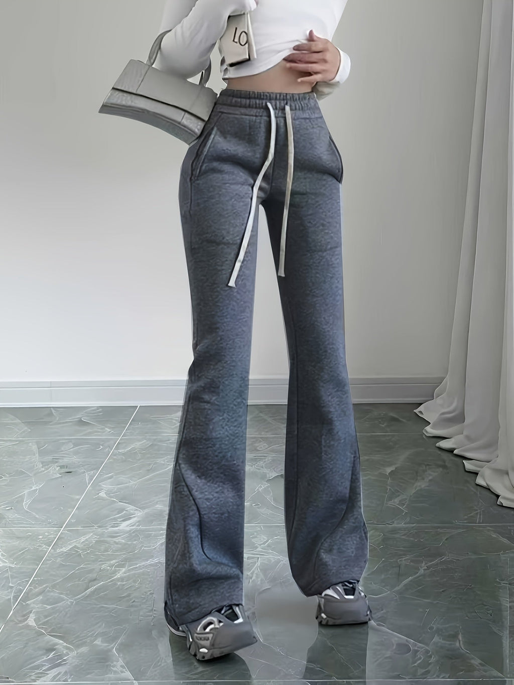 Women's High-Waist Flared Trousers
