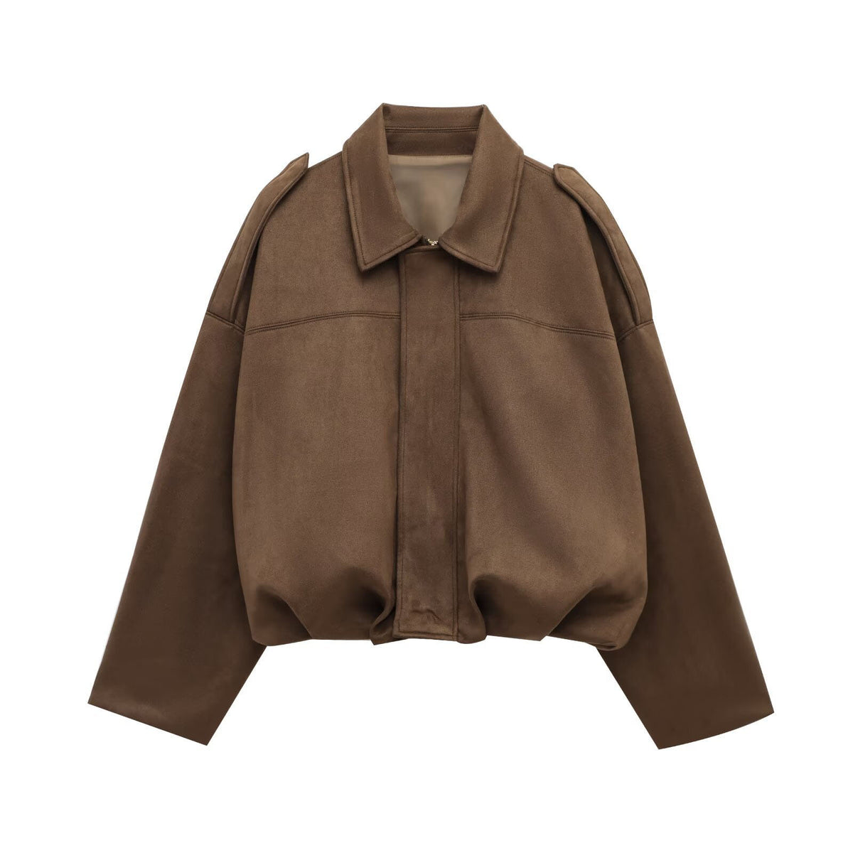 Chaqueta bomber corta y oversize con cremallera para mujer