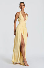 Sleeveless Women's Maxi Dress with a V Neck | Flowy Summer Dress