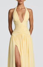 Sleeveless Women's Maxi Dress with a V Neck | Flowy Summer Dress