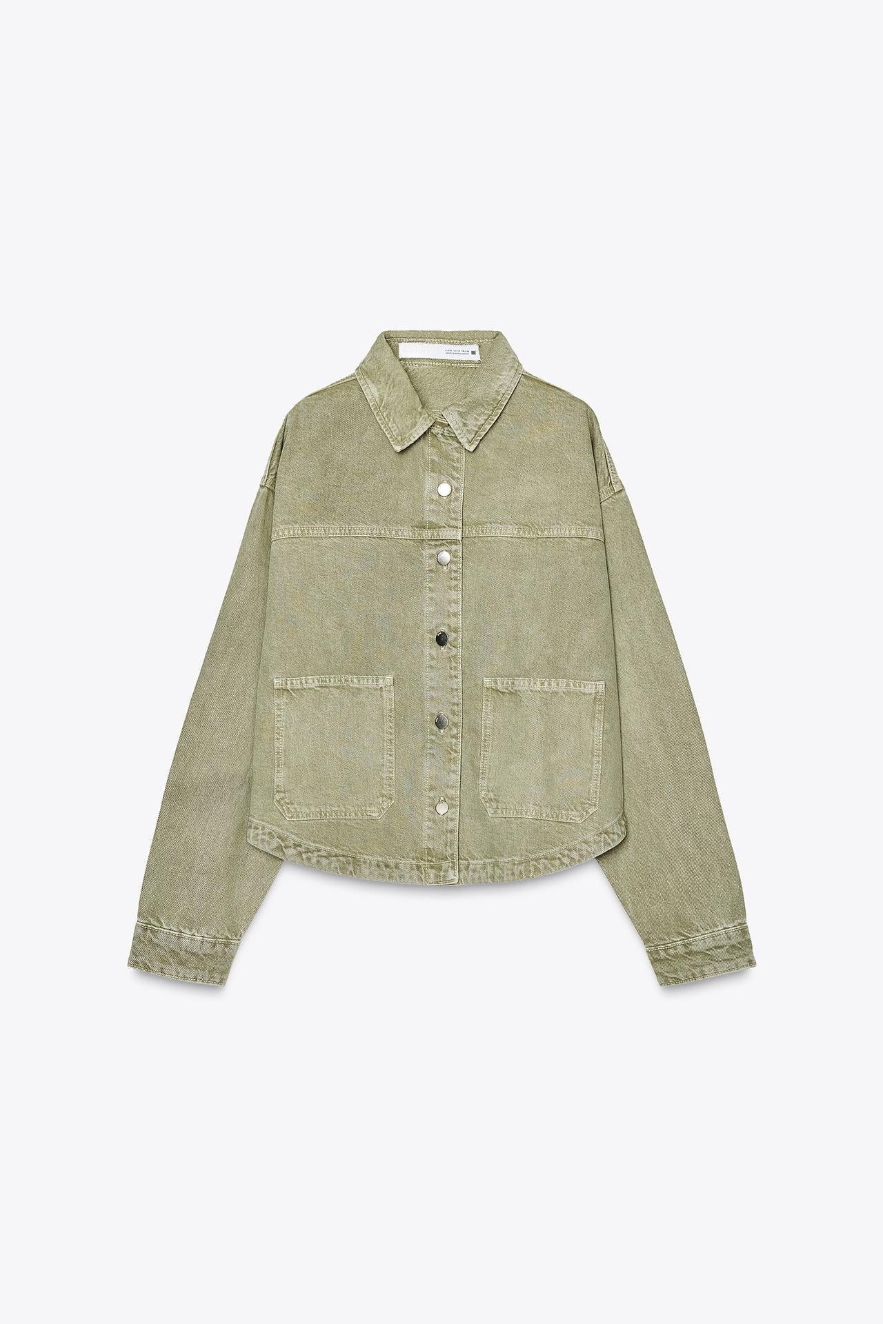 Klassische khakifarbene Jeansjacke für den Alltagsstil | Leichte Jacke