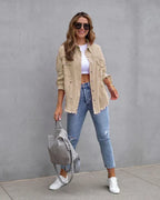 Frühlingsjacke | Moderne Damenjacke aus Denim mit rohen Kanten