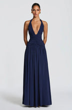Sleeveless Women's Maxi Dress with a V Neck | Flowy Summer Dress