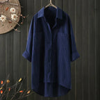 Long-Sleeve Women's Blouse with Elegant Cut | Perfect for Autumn & Winter - Navy