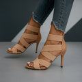 Zapatos de tacón de aguja para mujer con tira cruzada