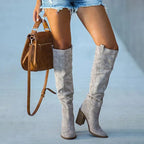 Women’s Stylish Knee-High Block Heel Boots