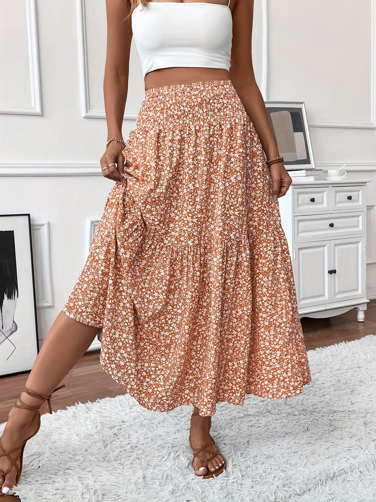 Women's Maxi Floral Skirt