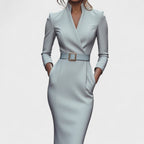 Elegant pencil dress with belt for a sophisticated fashion style