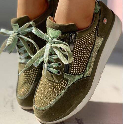 Women's Bunion Shoes for Autumn with Wide Toe Box, Arch Support and Cushioned Insole - Green