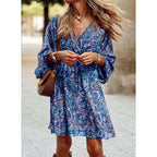 Lola - Summer Breeze Boho Dress for Women - Blue
