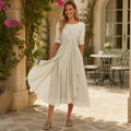 Elegant Women's Lace Midi Dress | Formal Cocktail Party Dress
